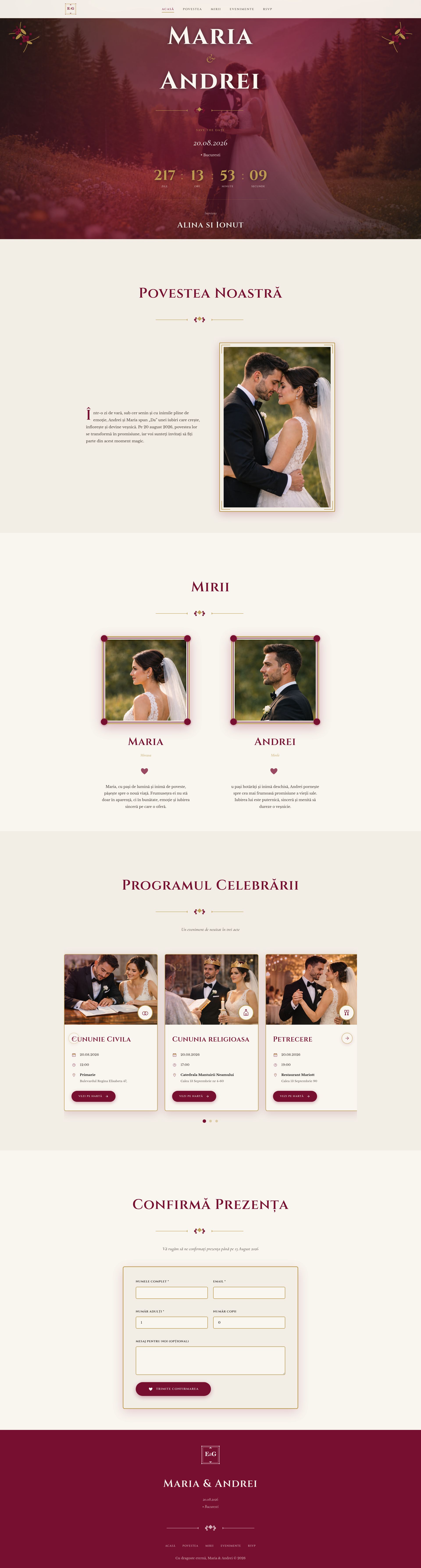 Romantic Floral Luxury Deep Red