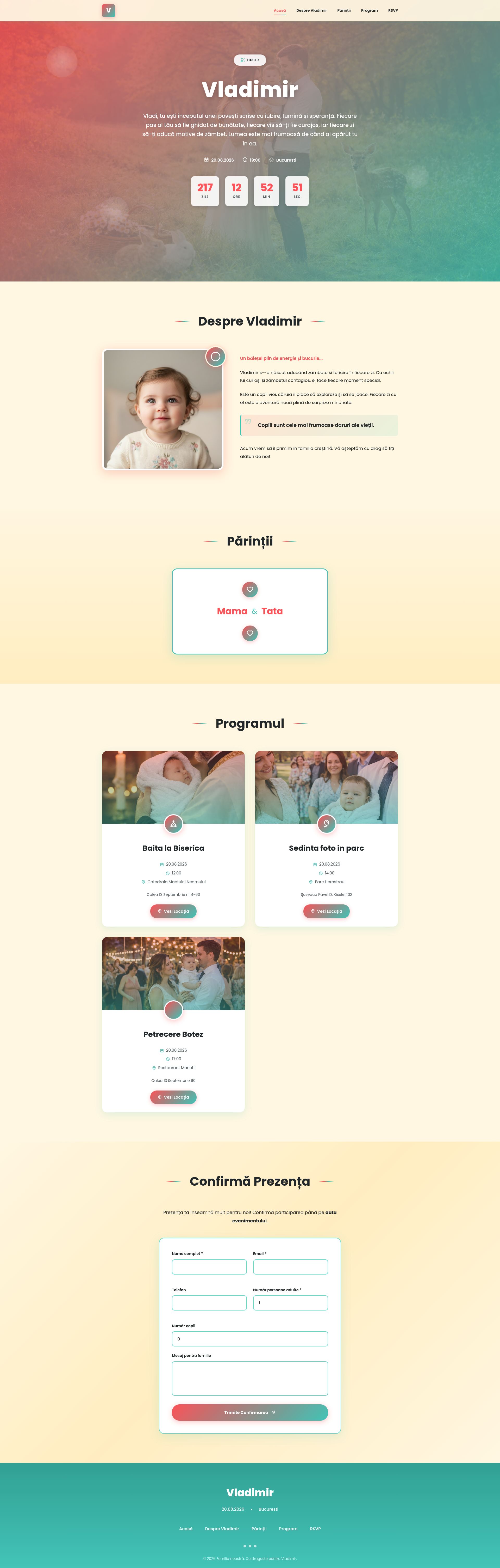 Modern Bold Coral & Teal