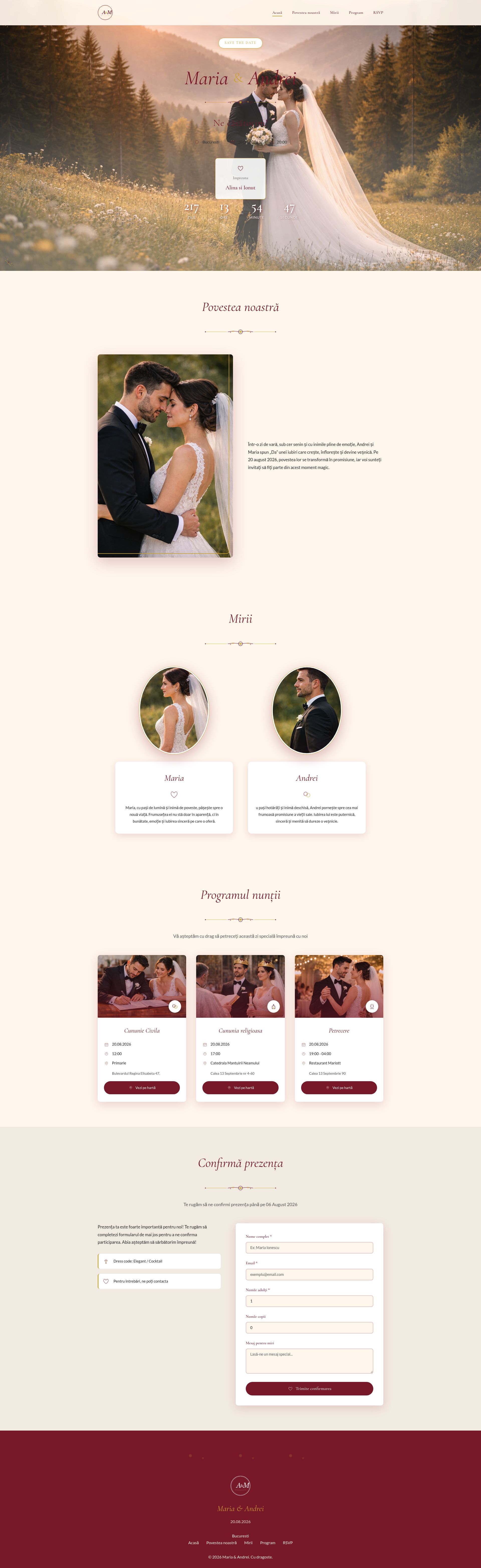 Romantic Floral Ivory Burgundy